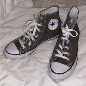 Grey high top converse